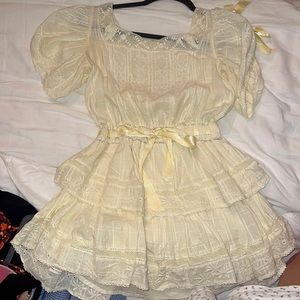 Loveshackfancy yellow mini dress